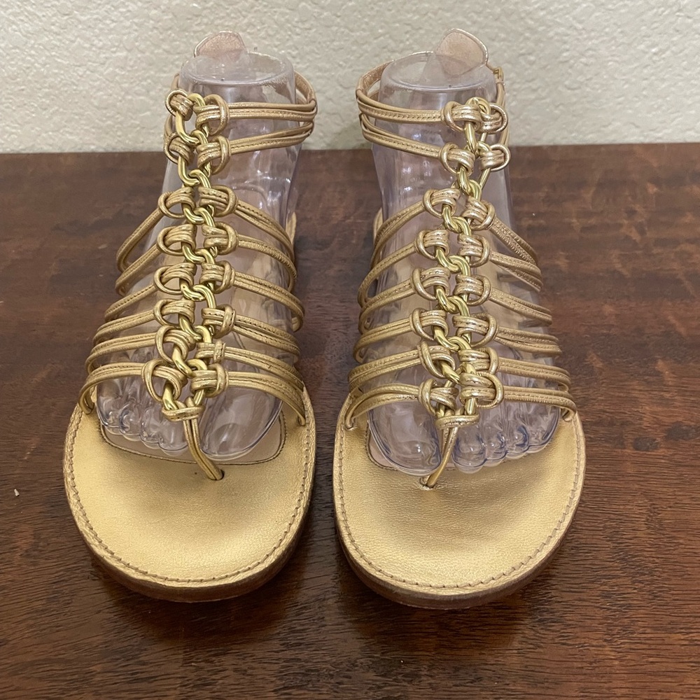 Coach “Gillian” gladiator gold sandals size 8.5
